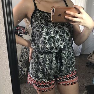 Spaghetti Strap Romper with Pops of Color